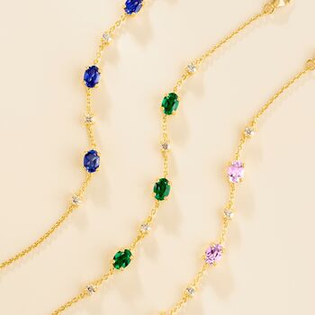 Emerald Bracelet In Sterling Silver And Gold, 4 of 12