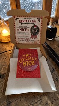 Personalised Candy Floss Snow Officially Nice Badge, 7 of 12