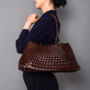 Hand Woven With Long Top Handle Tote, thumbnail 2 of 11