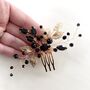Black Crystal And Gold Leaf Hair Comb, thumbnail 5 of 6