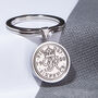 1950 75th Birthday Sixpence Coin Keyring Gift, thumbnail 1 of 5