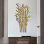 Luxury Gold Metal Bamboo Leaf Wall Art Decor, thumbnail 1 of 5