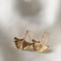 18k Gold Ginkgo Leaf Dangle Earrings, thumbnail 2 of 2