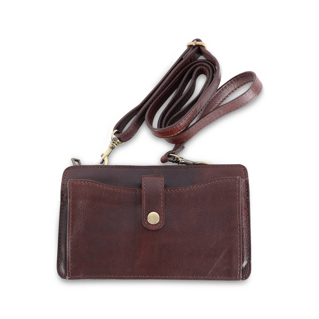 brown leather smartphone, crossbody bag by the leather store | 0