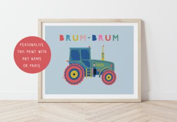 Personalised Kids Tractor Print, 4 of 6