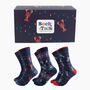 Men's Bamboo Socks Gift Box Navy Nautical Lobsters, thumbnail 1 of 4