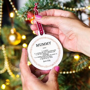 Personalised Definition Of Mum Christmas Bauble, 2 of 2