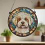 Bichon Frise Stained Glass Effect Suncatcher, thumbnail 4 of 6