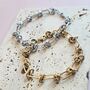 Knotted Link Chain Bracelet In Gold Or Silver Tone, thumbnail 6 of 8
