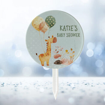 Giraffe Baby Shower Cake Topper Personalised, 4 of 5
