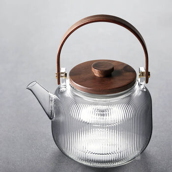 Glass Teapot With Wood Handle And Two Infusers, 5 of 9