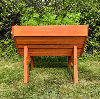 Raised Vegetable Herb Wooden Planter With Three Liners, 5 of 8
