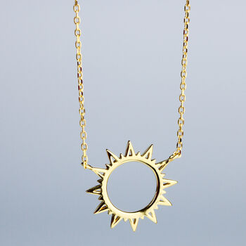 Sterling Silver Minimalist Sun Pendant Necklace, 3 of 6