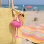 Handmade Felt Fairtrade Flamingo Keyring, thumbnail 1 of 4