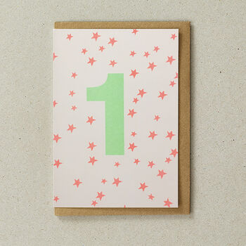 Colourful 1st Birthday Risograph Greeting Card, 2 of 2