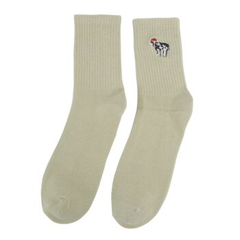 Men's Farm Cow Embroidered Cotton Christmas Socks Three Pack, 4 of 5