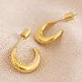 Gold Plated Stainless Steel Moon Hoop Earrings, thumbnail 7 of 8