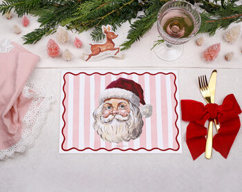 Christmas Placemats With Pink Santa Design, 3 of 3
