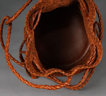 Woven Leather Cross Body Bag, 9 of 11