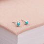 4mm Sterling Silver Turquoise Stud Earrings, thumbnail 1 of 3