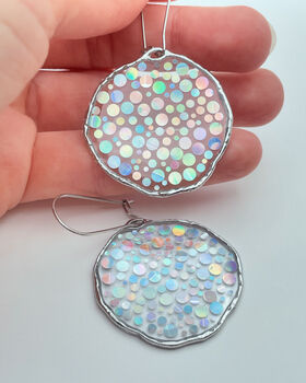Silver Disco Earrings Small Hand Made Medium, 3 of 9