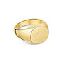 Rounded Classic Signet Ring 18 K Gold Plated Solid Silver, thumbnail 1 of 6