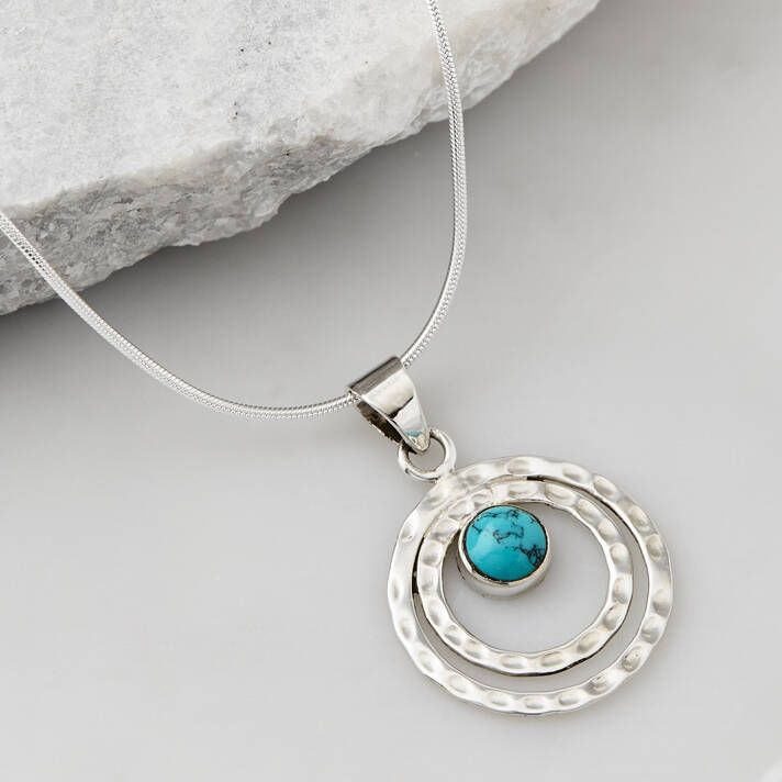 Infinity Universe Turquoise Silver Necklace, 1 of 12