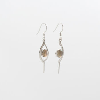 Silver And Labradorite Drop Earrings, 3 of 3