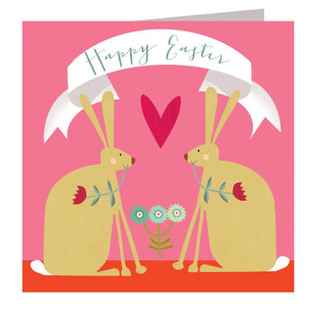 Easter Bunnies Greetings Card, 2 of 5