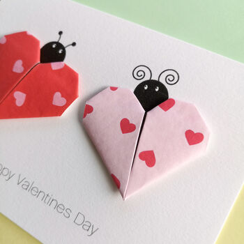 Personalised Love Bug Origami Valentines Day Card, 4 of 5