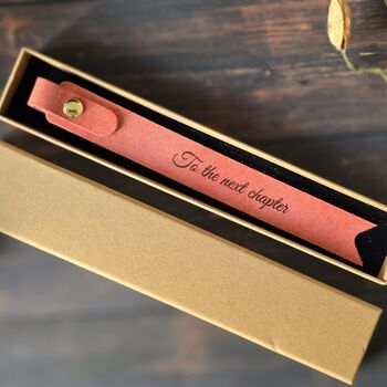 Cursive Text Leather Bookmark Gift, 7 of 7