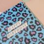 Blue And Purple Zebra Print Birthday Card – Blank Inside, thumbnail 3 of 4