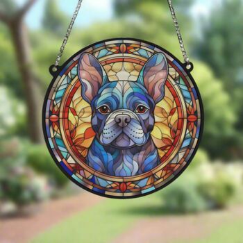 French Bulldog Stained Glass Effect Suncatcher, 2 of 3