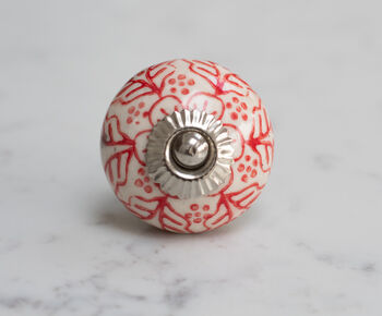 Vintage Style Ceramic Decorative Knobs Red Selection, 8 of 10