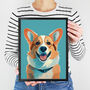 Corgi Illustration Portrait Art Print, thumbnail 1 of 3