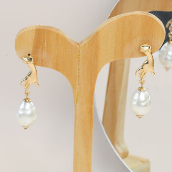 Gold Drop Earring With Alien Pearl, 3 of 7