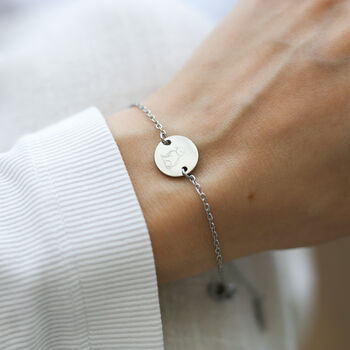 Bunny Bracelet – Gift For Rabbit Lovers, Engraved Rabbit Disc Bracelet, Animal Lover Gift, 2 of 4