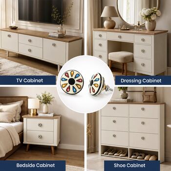 Bohemian Petal Multicoloured Round Shaped Drawer Knob, 10 of 10