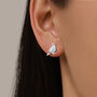 Sterling Silver Blue Enamel Budgie Stud Earrings, thumbnail 6 of 11