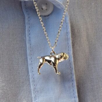 Personalised English Bulldog Sterling Silver Necklace, 4 of 9