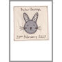 Personalised Rabbit New Baby Boy Or 1st Birthday Card, thumbnail 2 of 12