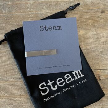 Personalised Men's Steel Tie Clip, Valentine's Gift For Him, 8 of 9