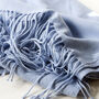 Cornflower Blue Tassel Personalised Scarf Wrap, thumbnail 3 of 9
