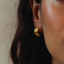 Chunky Gold Hoop Earrings With Knife Edge Detail In 18 K Gold Plated Vermeil, thumbnail 3 of 3