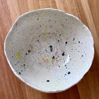 Personalised Pottery Wedding Gift Splatter Ring Dish, 7 of 9