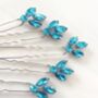 Bright Blue Hair Pins, thumbnail 1 of 3