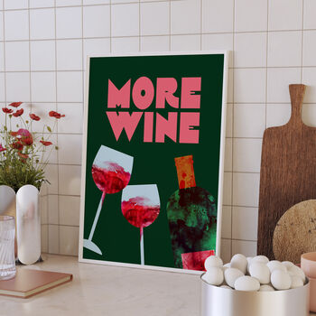 More Wine! Illustrated Wine Print, 4 of 6
