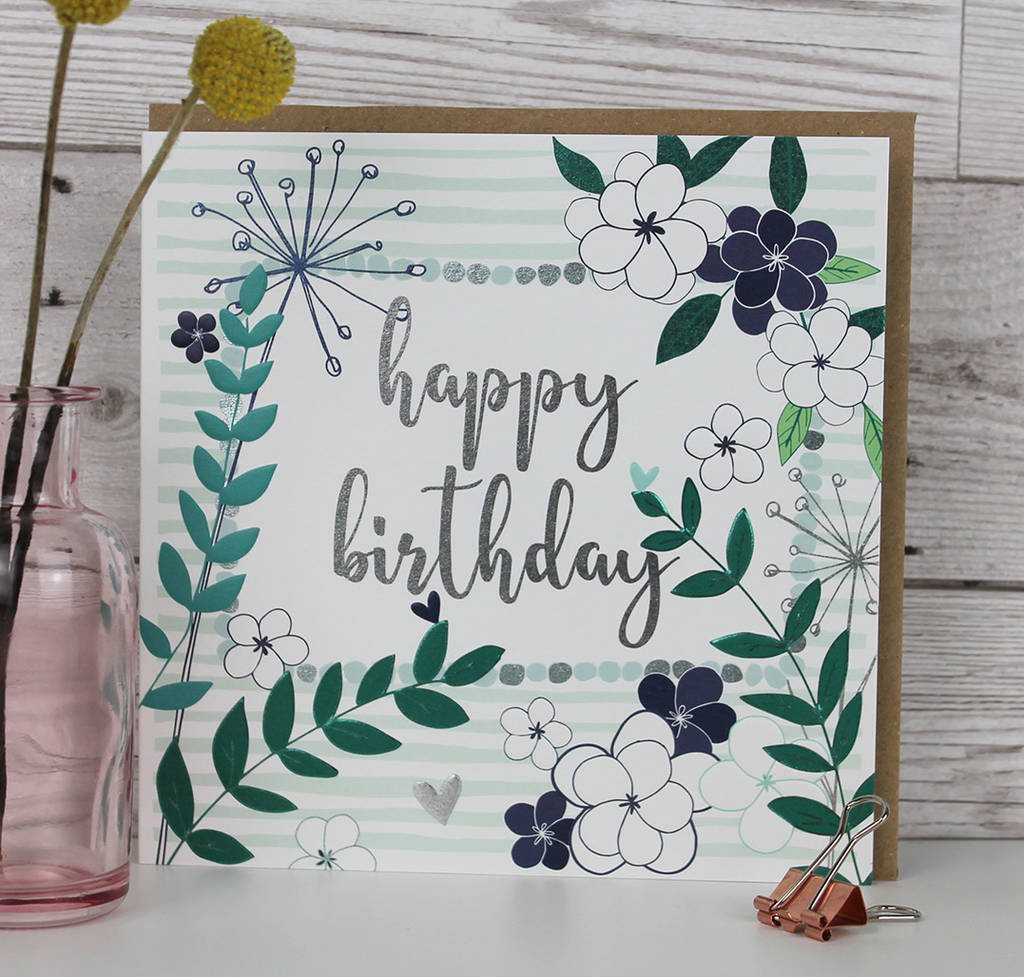 Womens Birthday Card Tropical Plant Theme