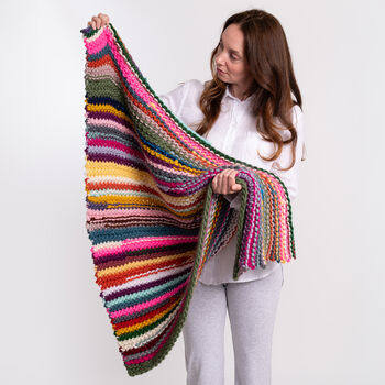 Chunky Stripy Blanket Beginner Knitting Kit, 2 of 10