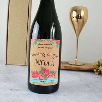 Personalised Thinking Of You Gift Wine, 5 of 5